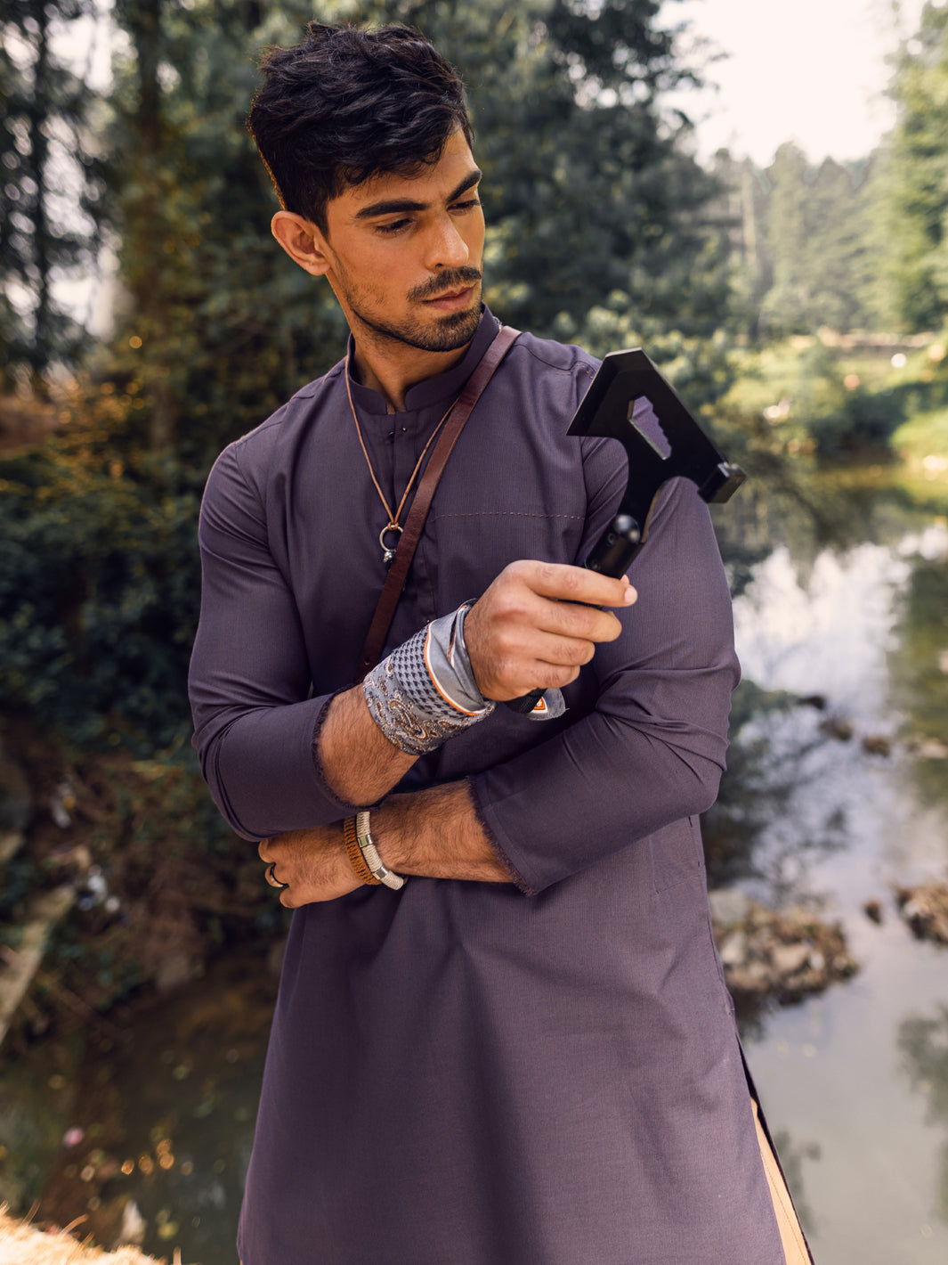 Purple Blended Kurta - AL-K-1122