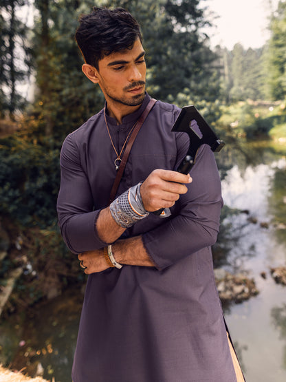 Purple Blended Kurta - AL-K-1122