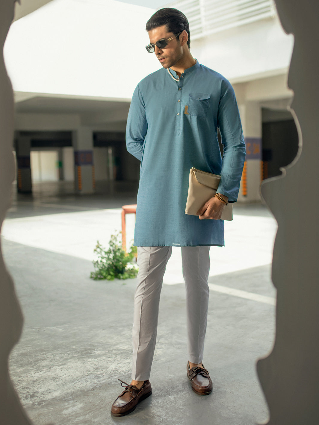 Blue Blended Kurta - AL-K-1125