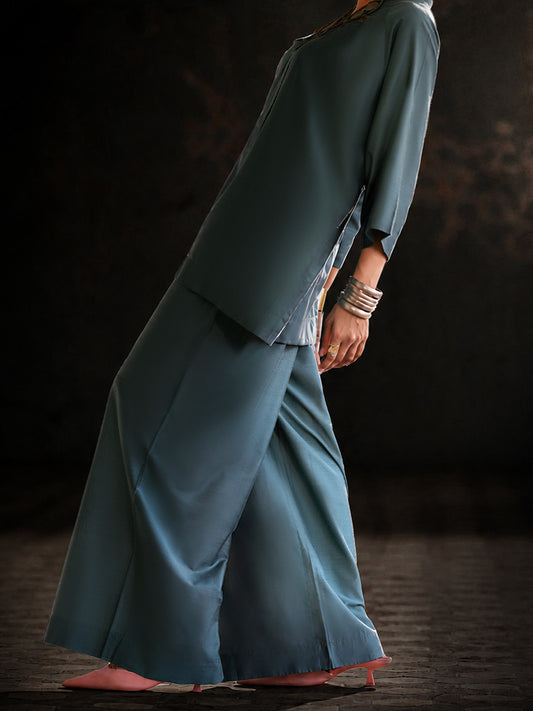 Turquoise Cotton Dobby 2Pc Stitched - ALCR-2PS-LKS-1129