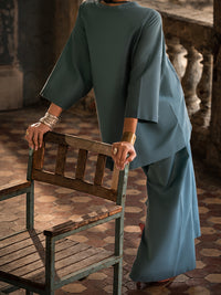 Turquoise Cotton Dobby 2Pc Stitched - ALCR-2PS-LKS-1129