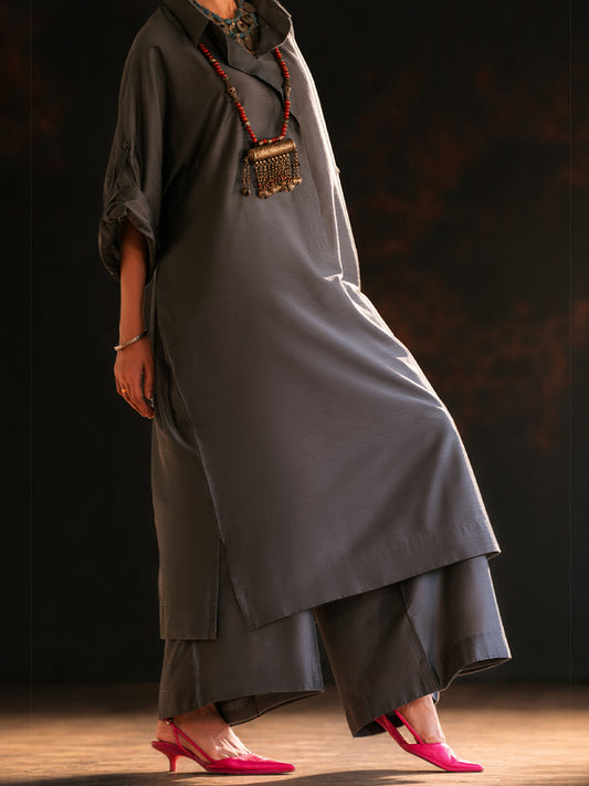 Grey Yarn Dyed 2Pc Stitched - ALCR-2PS-LKS-1130