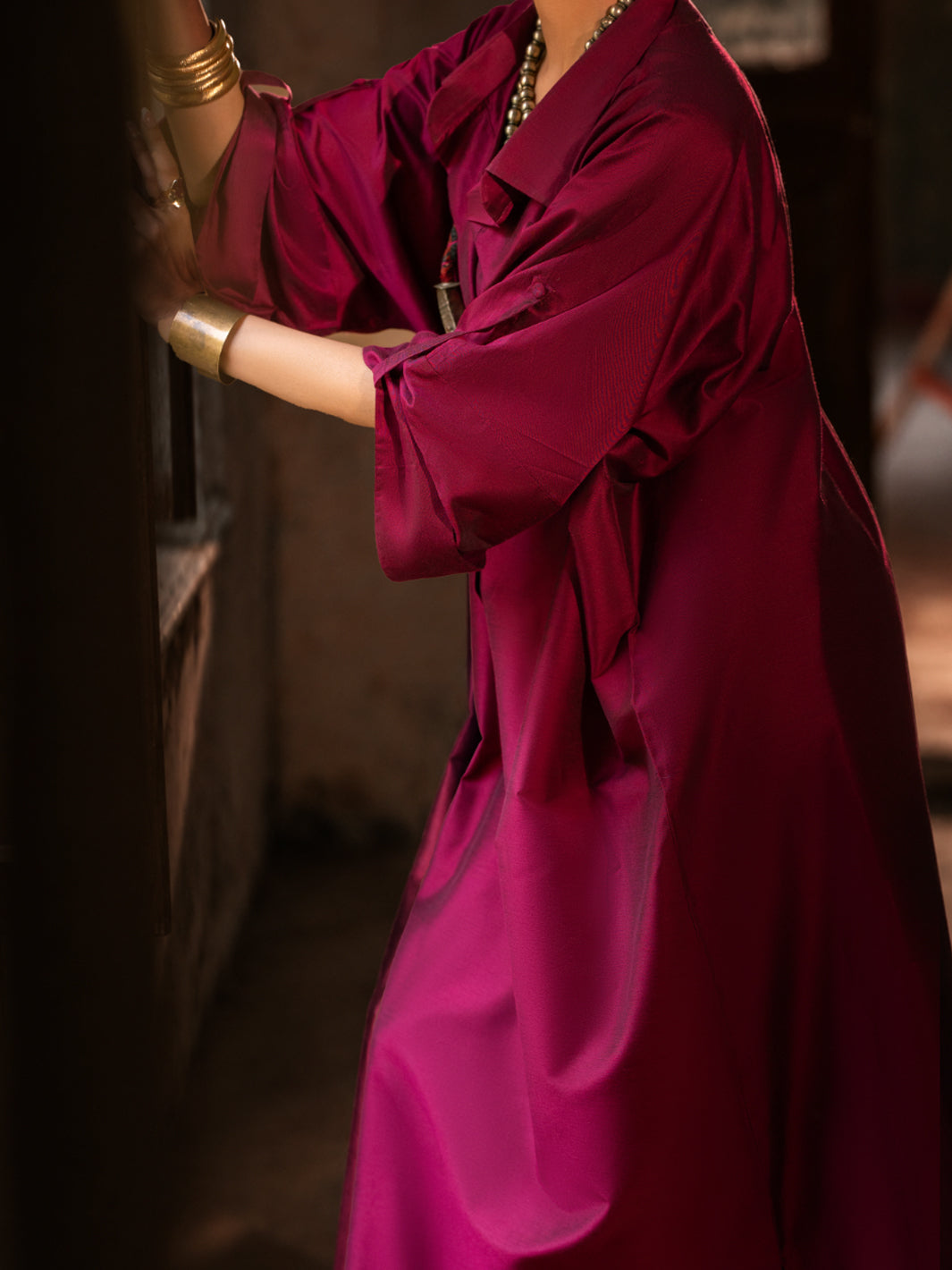 Magenta Yarn Dyed 2Pc Stitched - ALCR-2PS-LKS-1134