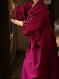 Magenta Yarn Dyed 2Pc Stitched - ALCR-2PS-LKS-1134