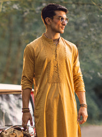 Mustard Cotton Kurta - AL-K-1135A