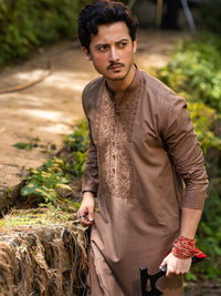 Brown Cotton Kurta - AL-K-1135E