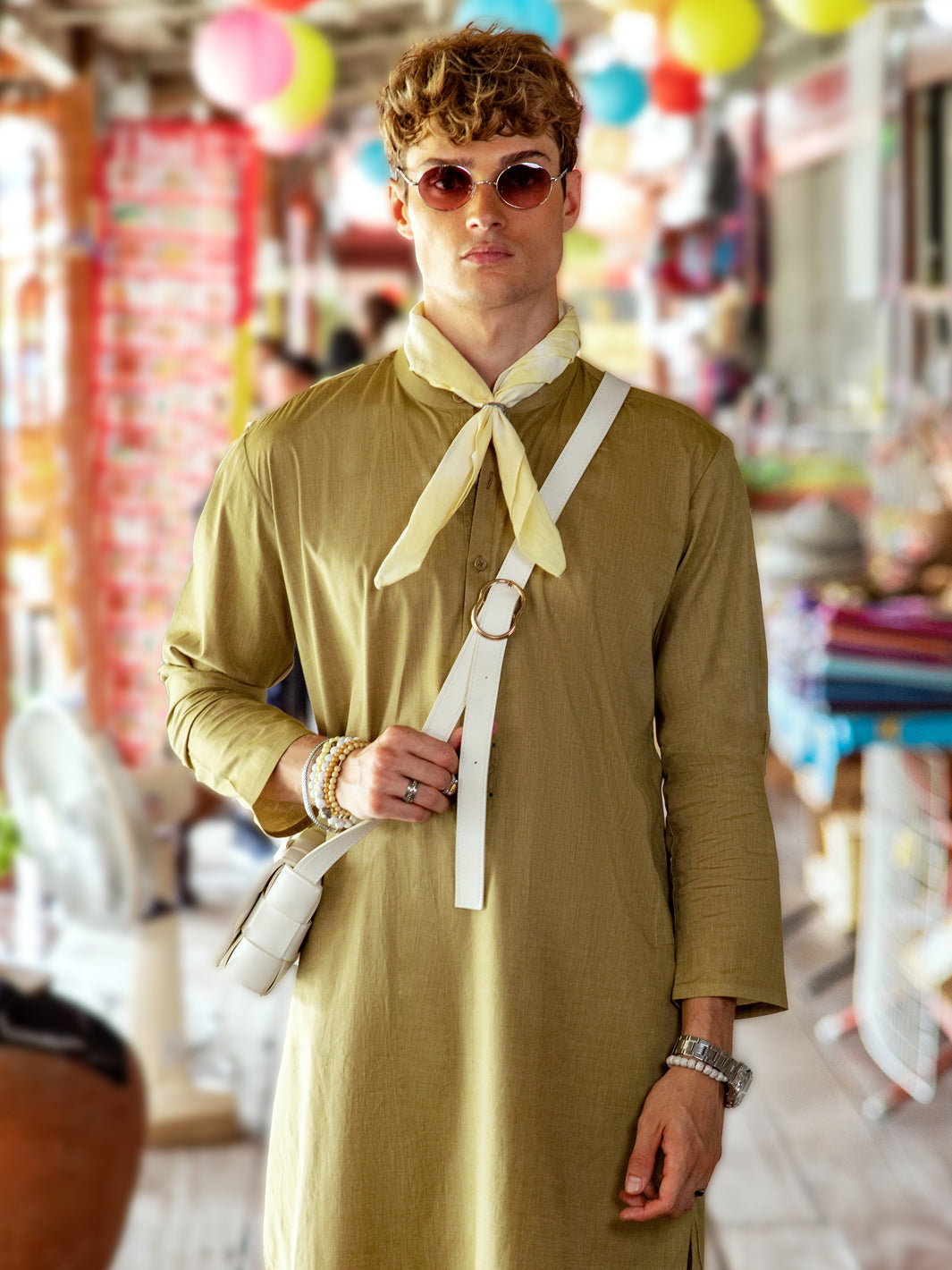 Pistachio Green Cotton Kurta - AL-K-1139C - Almirah Online