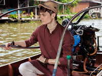 Rust Red Cotton Kurta - AL-K-1139D