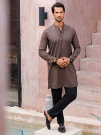 Brown Blended Kurta - AL-K-1140