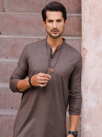 Brown Blended Kurta - AL-K-1140