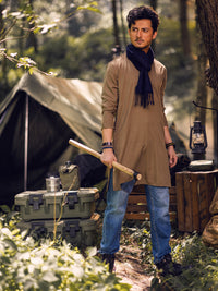 Green Blended Kurta - AL-K-1143D