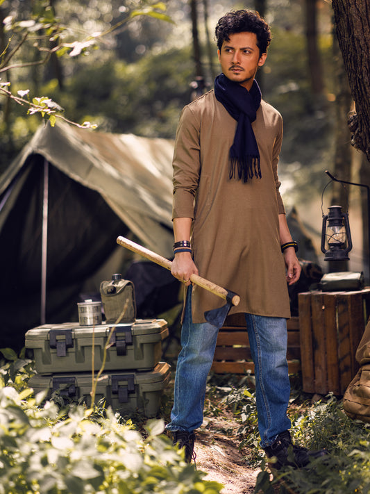 Green Blended Kurta - AL-K-1143D