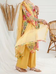 Yellow Georgette 3 Piece Stitched - ALT-3PS-LS-1148