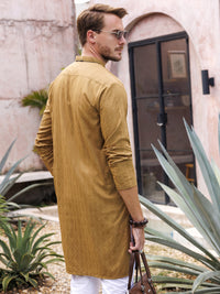 Mustard Blended Kurta - AL-K-1149B