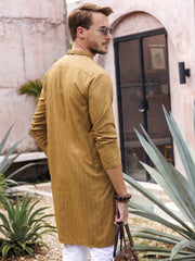 Mustard Blended Kurta - AL-K-1149B - Almirah Online