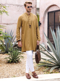 Mustard Blended Kurta - AL-K-1149B