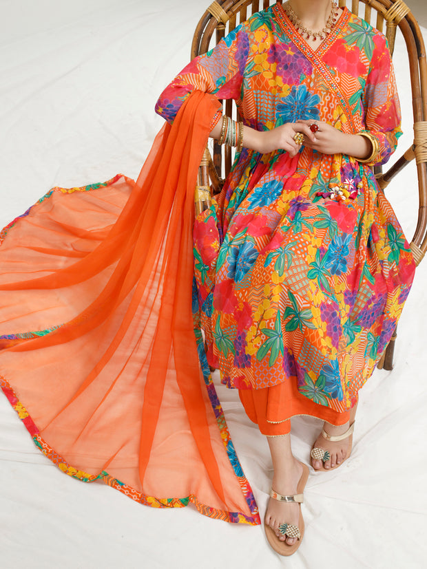 Multicolor Georgette 3 Piece Stitched - ALT-3PS-LS-1149