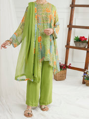 Light Green Georgette 3 Piece Stitched - ALT-3PS-LS-1151