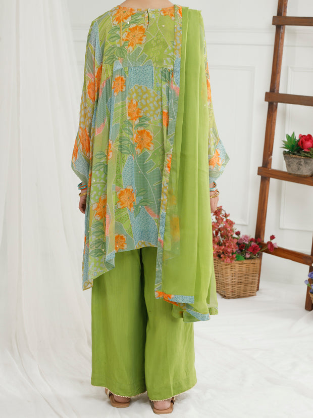 Light Green Georgette 3 Piece Stitched - ALT-3PS-LS-1151