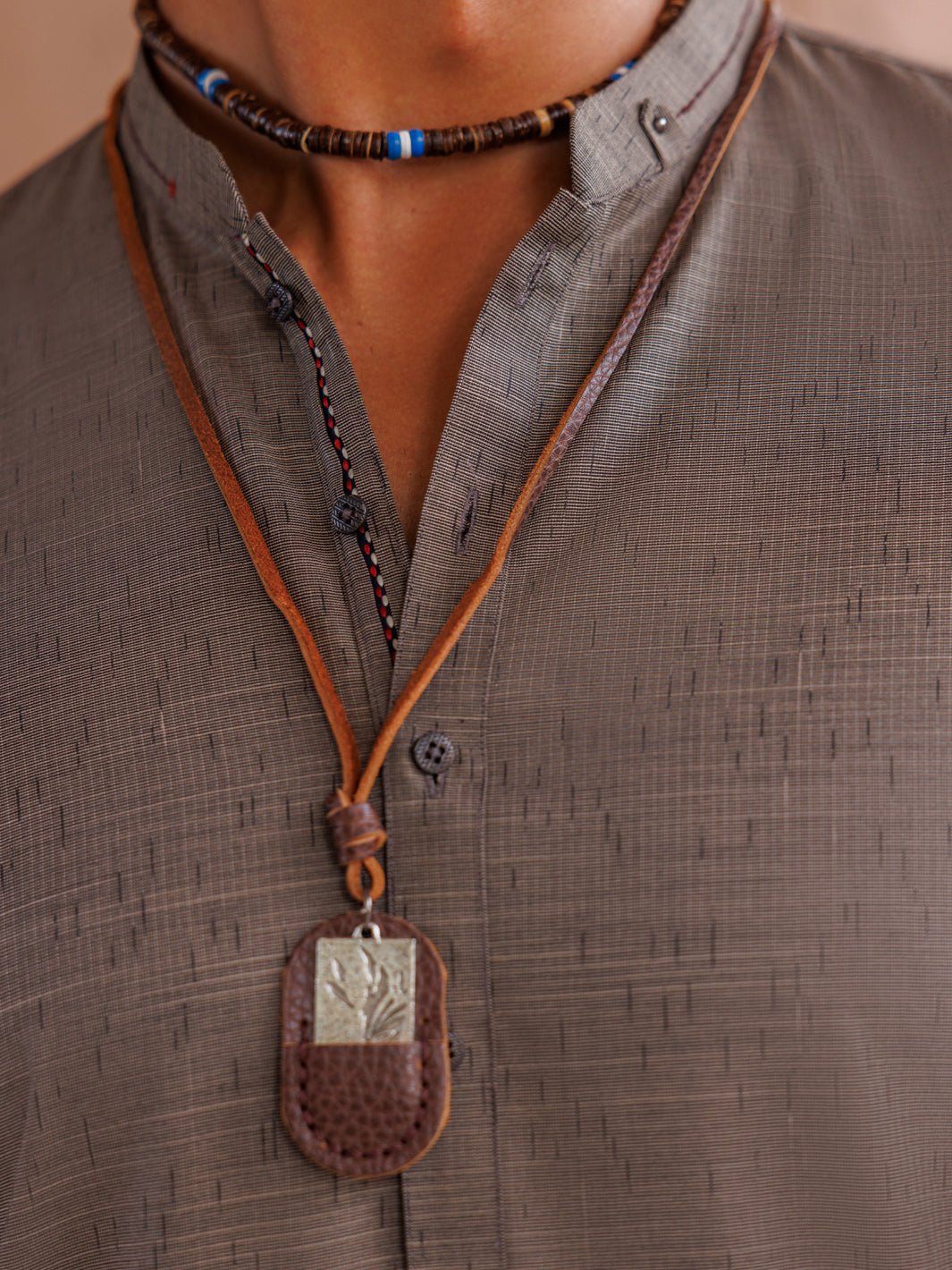 Brown Blended Kurta - AL-K-1151 - Almirah Online