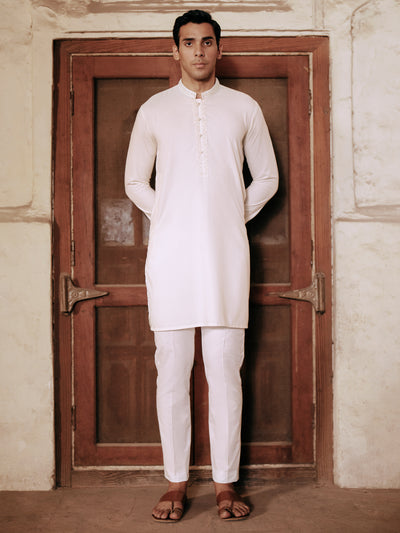 Off White Blended Kurta - AL-K-1157A