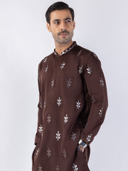 Brown Blended Kurta - AL-K-1160C