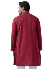 Red Cotton Kurta - AL-K-1165B