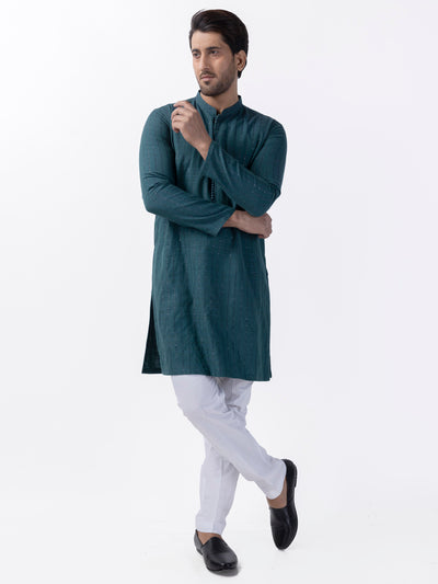 Green Cotton Kurta - AL-K-1165C