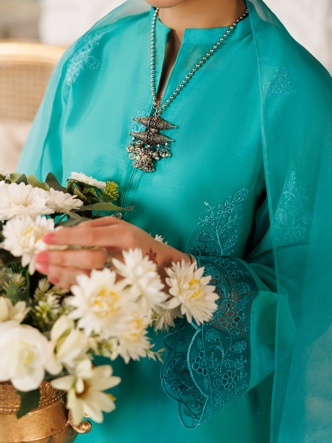 Sea Green Modal 3 Piece Stitched - ALT-3PS-LS-1166