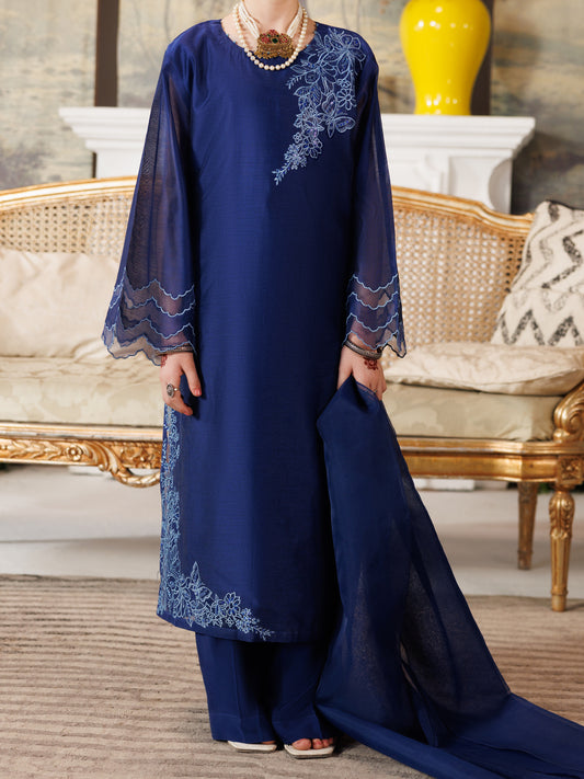 Blue Paper Cotton Formal 3Pc Stitched - ALT-3PS-LS-1167