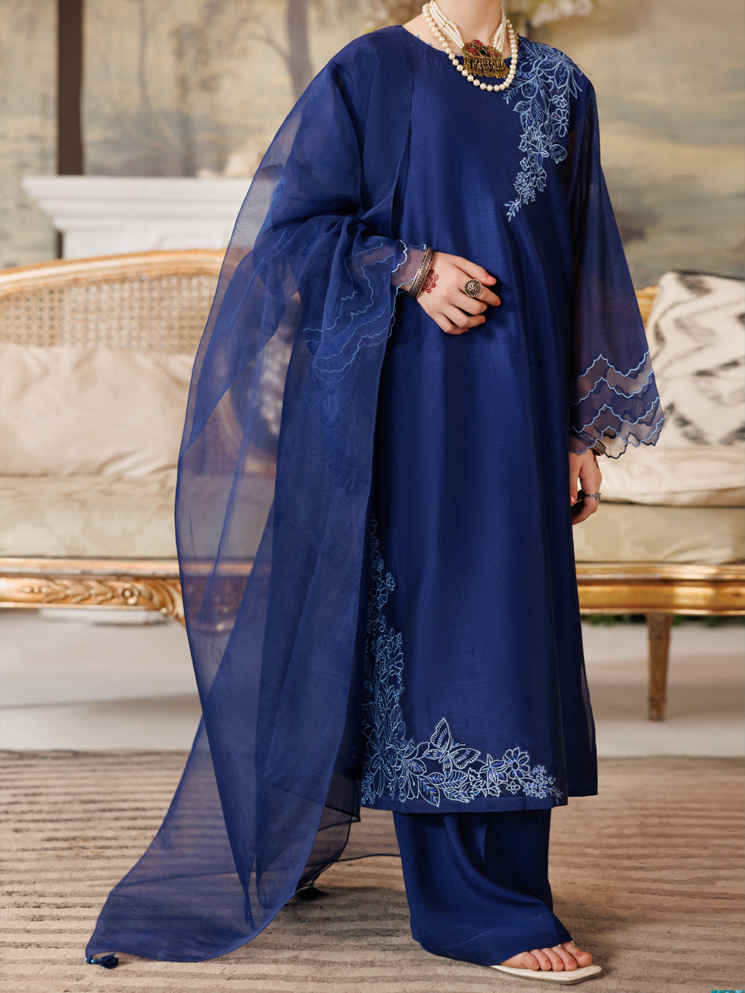 Blue Formal 3Pc Stitched - ALT-3PS-LS-1167