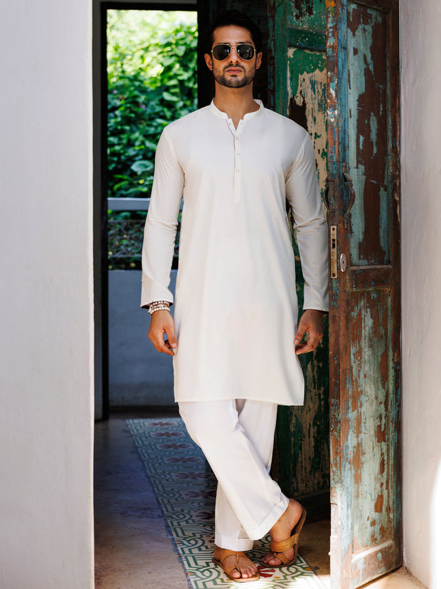 Off White Blended Kurta - AL-K-1168A