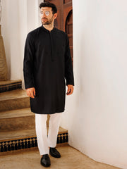 Black Blended Kurta - AL-K-1168C