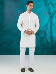 White Cotton Kurta - AL-K-1171A