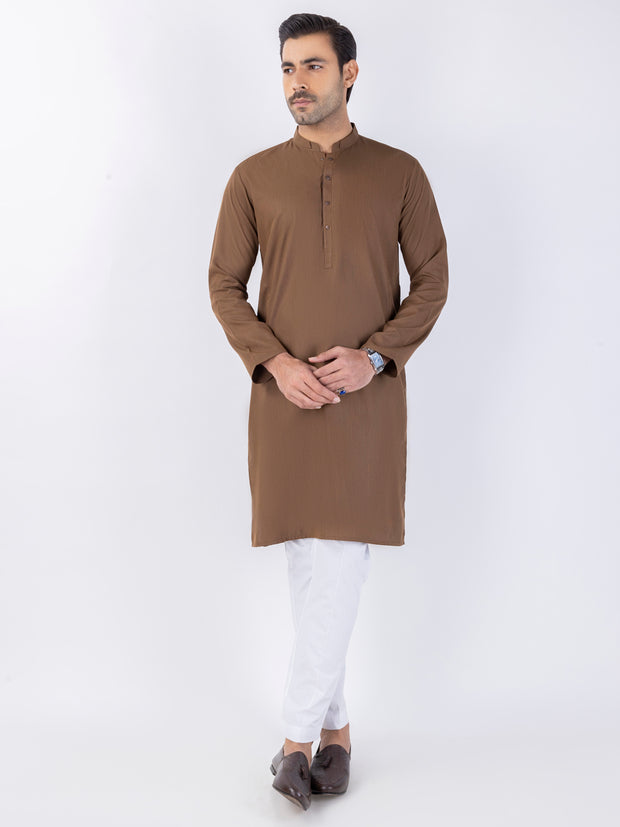 Brown Blended Kurta - AL-K-1225A