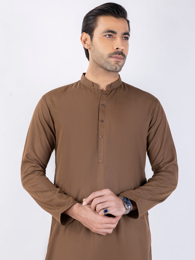 Brown Blended Kurta - AL-K-1225A