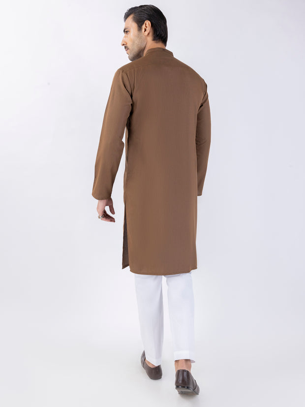 Brown Blended Kurta - AL-K-1225A