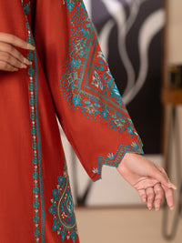 Rust Cotton Lawn Kurti - AL-LK-1173