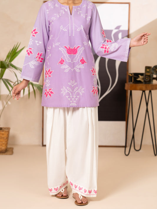 Light Purple Cotton Lawn Kurti - AL-LK-1178