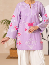 Light Purple Cotton Lawn Kurti - AL-LK-1178