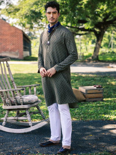 Light Brown Cotton Kurta - AL-K-1180