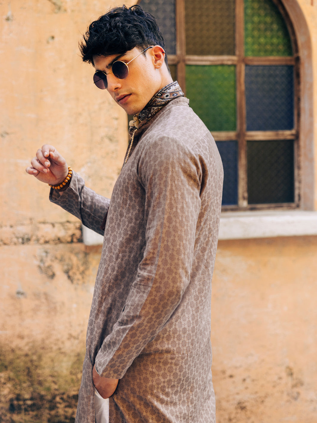 Light Brown Cotton Kurta - AL-K-1180