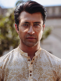 Mustard Cotton Kurta - AL-K-1187