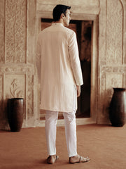 Cream Cotton Kurta - AL-K-1196A - Almirah Online