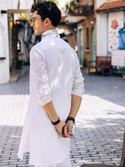 White Cotton Kurta - AL-K-1205A