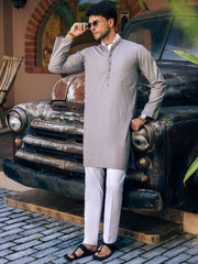 Grey Cotton Kurta - AL-K-1205B