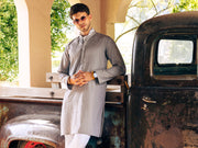 Grey Cotton Kurta - AL-K-1205B