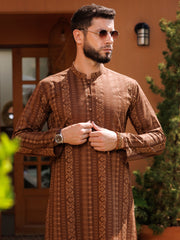 Brown Cotton Kurta - AL-K-1206B