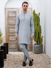 Grey Blended Kurta Trouser - AL-KT-3090