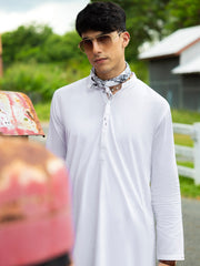 White Cotton Kurta - AL-K-1213